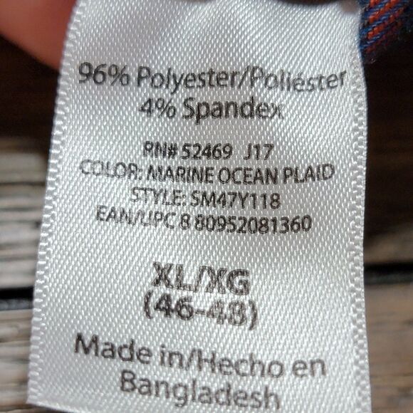 Swiss Tech Full Button LS Shirt Red & Blue Plaid - Size XL (46-48) - Picture 5 of 5